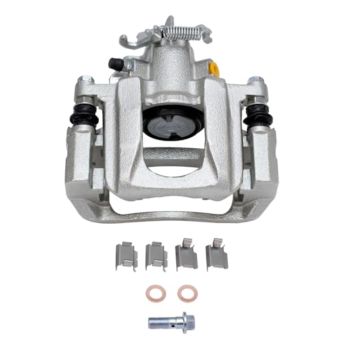 Image of Detroit Axle - Rear 2pc Brake Calipers for 2008-2012 Dodge Grand Caravan Chrysler Town & Country 2012 Ram C /V 2009-2012 Volkswagen Routan Routan, Disc Brake Calipers with Bracket Replacement