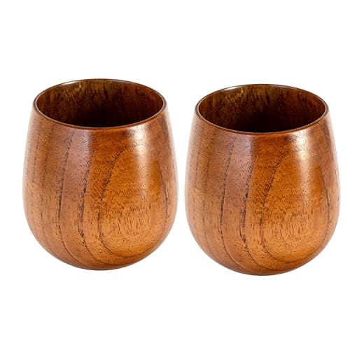 Set of 2 Vintage Wooden Coffee Mugs | Elegant Wooden Cups for Celebrations, Kitchen, Dining Room, and More