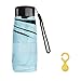 Produktbild Vicloon Mini Regenschirm, Taschenschirme mit Regenschirmhaken, 6 Rippen, Aluminium Schirmständer, Sonnenschutz Regenschirm Im Freien UV Faltender Regenschirm, Goldener Griff, Leicht Kompakt - Blau