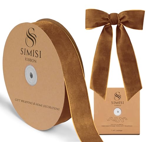 Copper Velvet Ribbon 1.5'' 25 Yards for Christmas Tree, Gift