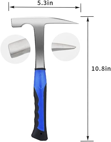 Miniatura 2 de Martillo geológico de acero de 22 onzas con punta puntiaguda y mango de absorción de impactos. Uso para investigación geológica, exploración de