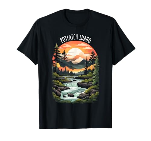 Photo de Potlatch, Idaho, États-Unis, design pittoresque de la vallée de la rivière T-Shirt