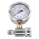 Desiumite 3/8 Zoll Schnelleinsatz Manometer für Hochdruckreiniger, 5000 PSI Stoßfest & Druckbeständig mit Edelstahl-Konstruktion, kompatibel mit 3/8 Zoll
