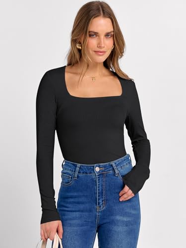 ANRABESS Womens Long Sleeve Square Neck Tops Ribbed Knit Slim Fit Shirts Basic Tee 2025 Fall Dressy Casual T-Shirts Clothes2