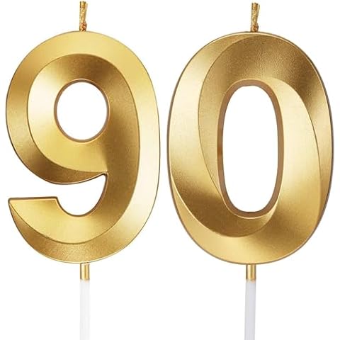 Gold Number Birthday Candles for Cakes Cover
