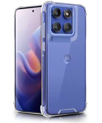 Image of WOW IMAGINE Ultra-Hybrid Crystal Clear Back Case for Motorola Moto Edge 60 Pro | Shockproof Design | Camera Protection Bump | Hard Clear Mobile Back Cover with Cushioned Edges - Transparent