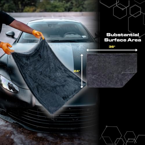 Blackline Car Care Extra-Large, Ultra-Absorbant Microfiber Drying Towel For Cars And Trucks 70/30 Edgeless Micro Fiber Towels Detailing Chemical Wash Resistant Dryer thumb #4
