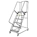 Ballymore FSH618P Steel Standard Rolling Ladder with Spring Loaded Casters and Handrails, Perforated Step Tread, Unassembled, OSHA/ANSI Standard, 6 Steps, 16