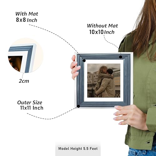 Image of Art Street Luxury Photo Frame for living room, Modern Step Design Photo Frames for Photograph, Art Work, Kids Room Set of 6 (10x10 Inch, Blue)