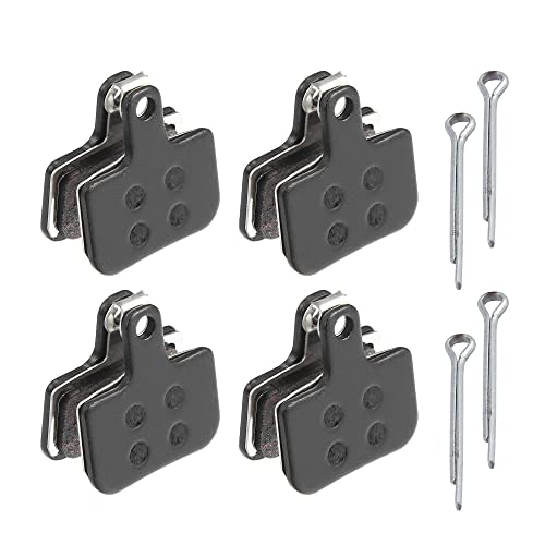 X AUTOHAUX 4 Pair Semi Metal Disc Bike Brake Pads with Split Pin for SRAM, Black