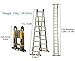 GLDGJMZ 10.76ft Aluminium Extension Ladder - Folding A-Frame Telescoping Design 150kg Load Capacity Ideal for DIY Projects Roof Access Portable Home Tool