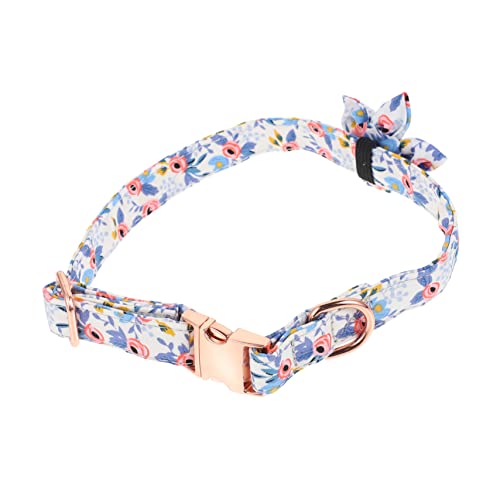 Milisten ペットの首輪 猫を落ち着かせる 猫の首輪 猫用 ペットの花のネクタイ 六弁花ペット 小さな子猫 ドッグコーン ベルベットの猫 子猫の蝶ネクタイ おもちゃ コットン Blue