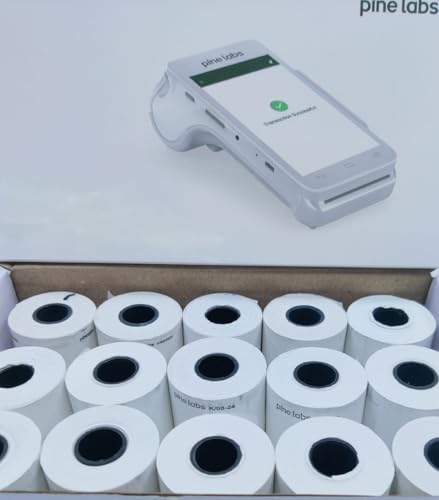 Image of PINE LABS Paper Rolls | POS Machines Thermal Rolls | Printing Rolls | EDC Rolls | POS Rolls | Billing Rolls |15 meter (Length) x 56mm (Width) - 40mm Diameter (Pack of 50)