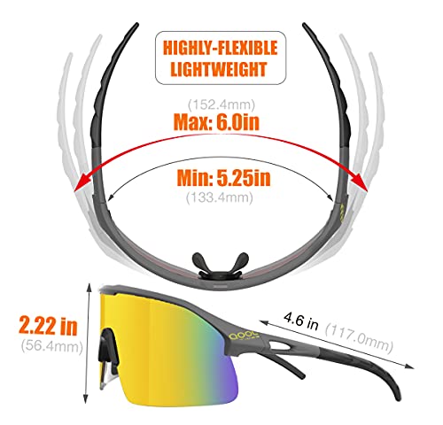 Qooltimes Polarized Wrap Around Shield Cycling Sunglasses Men Women Oakley Sutro Lite Golfing Ski Triathlon Volleyball Running Baseball #TOP2