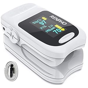 RENPHO Oximeter Fingertip, Oxygen Saturation Monitor (Batteries Not Included) for Spo2 Perfusion Index, Pulse Rate with…