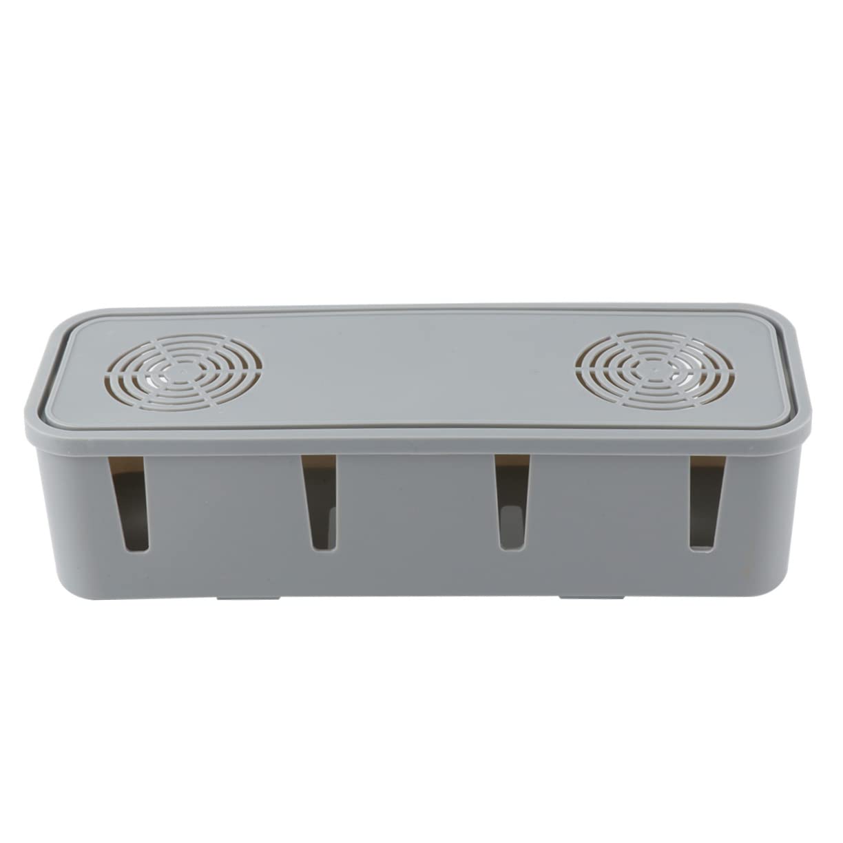 Angoily Power Strip Storage Box Cable Organizer Plug Socket Safety Box Cable Wire Cord Organizer Grey
