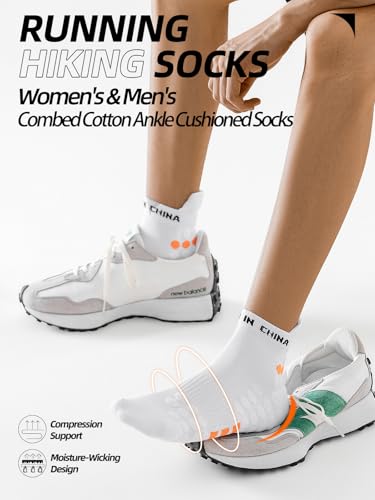 Men's ankle running socks size 9-13,quarter socks with arch support,comfortable and anti-slip sports sock,6 pack2