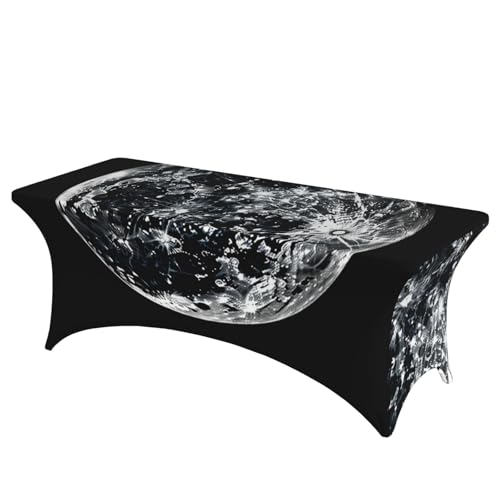 Nappe lune housse extensible 1,8m table rectangulaire banquet - 2