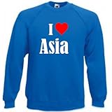 Reifen-Markt Sudadera I Love Asia Talla 2XL Color Azul Estampado Blanco
