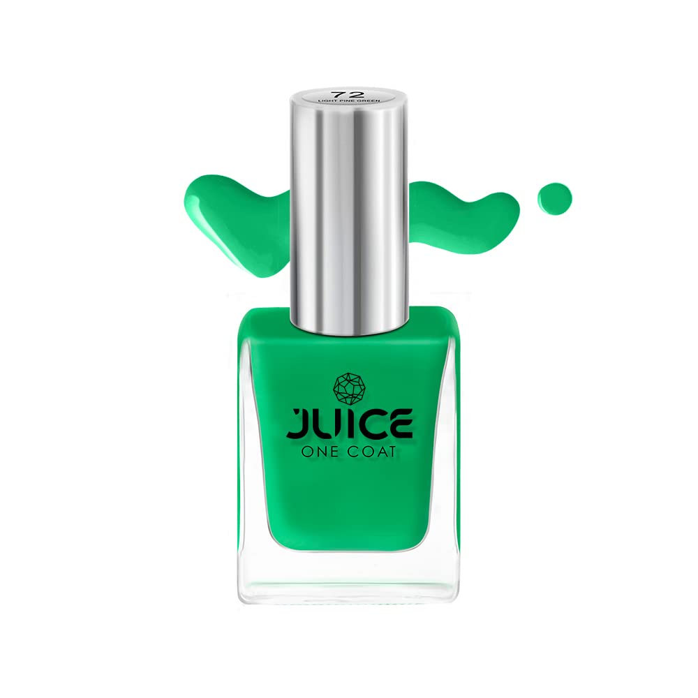 JUICE Quick-dry, 100% Veg & Cruelty Free Nail Paint, Long Lasting, Chip Resistant, High Gloss, F&D APPROVED COLORS&PIGMENTS, One Coat, Light Pine Green - 72-image-24
