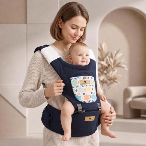 Image of StarAndDaisy 4 in 1 Baby Carrier for 0 to 3 Year with Soft Cushion Hip Seat, Kangaroo Bag for Baby with 2 Storage Pockets, 4 Carry Positions | Baby Carry Bags for Baby