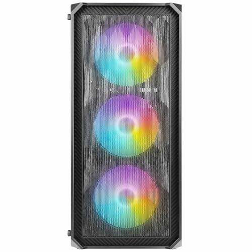 Image of Antec NX292 ARGB ATX Mid-Tower Case, Tempered Glass Side Panel, Full Side View, Pre-Installed 3 x 120mm ARGB Fans in Front & 1 x 120mm ARGB Fan in Rear