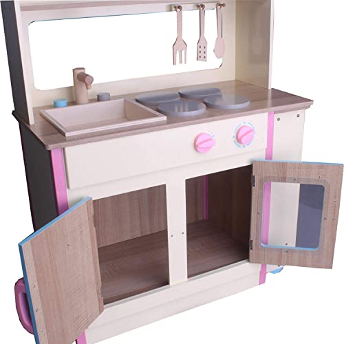 habeig Kinderspielküche Holz Kinderküche Spielküche Spielzeugküche Holzküche Küche Spielzeug – Bild 6