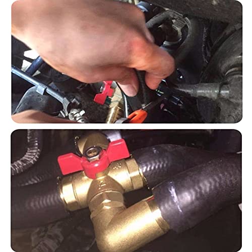 Uenede 1ZM-IDS-01186 Solid Brass 3/4 Inch Heater Control Valve, Car Heater Air Conditioning Ball Valve With Switch 3/4 Inch Hose Barb Automotive Heater Bypass Valve Fitting thumb #3