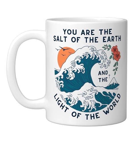 Salt of the Earth Light of the World Christian Scripture Ceramic Mug, White