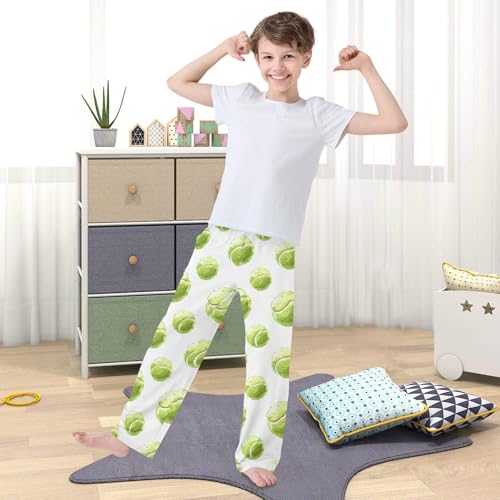 Pajama Pants Watercolor Tennis Balls Long Sleep Pants Lounge Bottoms3
