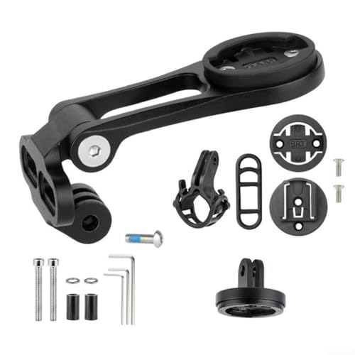 Soporte para ordenador de bicicleta con soporte de lámpara para Garmin y Bryton de aluminio para una instalación segura (un kit)