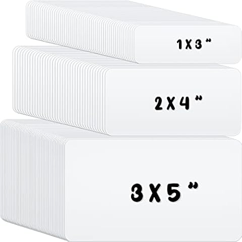 60 Pack Magnetic Blank Cards Dry Erase Whiteboard Magnets Multipurpose Magnetic Name Tags Erasable Magnetic Labels White Dry Erase Labels Stickers for Office Education Home Fridge Use, 3 Sizes Cover