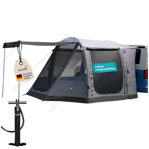 Skandika Busvorzelt Aarhus Air Protect| Aufblasbares Vorzelt für 4 Personen, eingenähter Zeltboden, 2 m Stehhöhe, 3000 mm Wassersäule, Luftzelt, Tunnelzelt | Zelt für Auto, Bus, Van, Bulli, Minivan