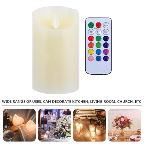 Velas electrónicas de decoración sin llama con luces multicolor y control remoto 6