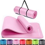 KG Physio-yogamat - NBR antislip-oefenmat met yogamat-riem inbegrepen - Ideaal voor HiiT, Pilates, yoga en vele andere thuistrainingen - 183 cm x 60 cm x 1 cm dikke oefenmat