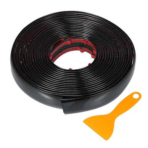 VekAuto Window Trim Strip Kit 1" 25mm Width 16Ft 5m Universal for Exterior Car Bumper Door Body Self Adhesive Scratch-Proof Decorative Sticker Plastic Gloss Black by VekAuto - Used condition - US$13.13