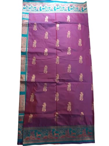 Rajeswari Boutiques purple baluchari silk saree – image 3