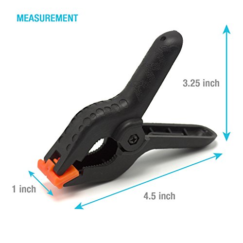 Eachpole |4-Pack| 4.5 Inch Nylon Spring Clamp For Home Improvement, Projects, And Photography Studio Backdrop Support, Heavy Duty Clip, Apl1766 #TOP5