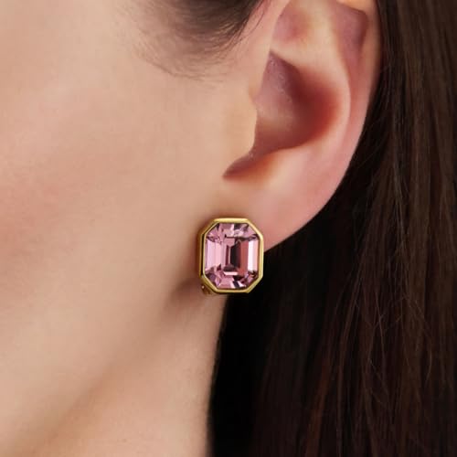 Boucles d'oreilles clip sans perçage Traveller violet améthyste plaqué or 22kt