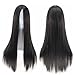 Produktbild HUPLUE Cosplay-Perücke, lang, gerade, Pony, Kostümperücke, Anime-Perücke, 60 cm Schwarz