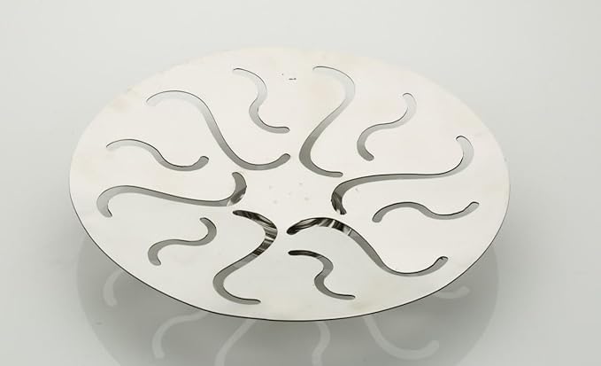 Image of Stainless Steel Chapati Basket Roti Holder for Dining Table Big 9 Inch Bread Serving Plate Rust Resistant Chapati Roti Naan Paratha Puri Server Kitchen Dinnerware Accessory (Lotus)