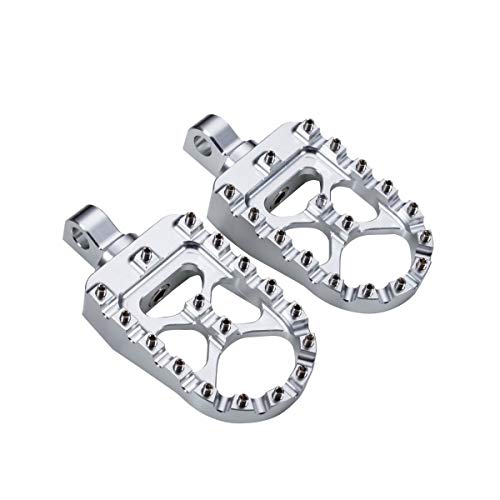 Hopider CNC Wide Foot Pegs 360 Roating MX Chopper Bobber Style for harley Dyna Sportster Fatboy Iron 883 Silver