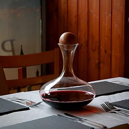 2.5L Wine Decanter Set | Oak Stopper & Cleaning Balls Included | Red, White & Sparkling Decanter | Glass Aerating Wine Carafe | M&W