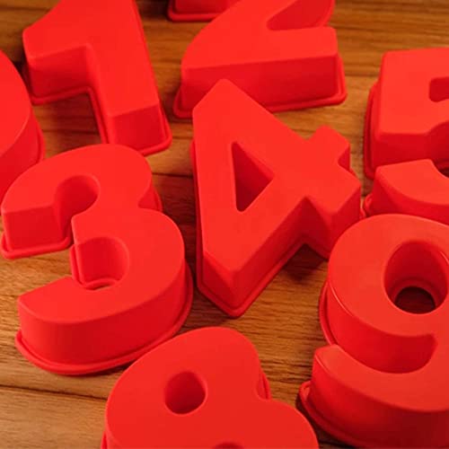 Small 9 Pieces Silicone Number Cake Molds Jelly Chocolate Moulds Candy Muffin Tray (4 Inch) #TOP5