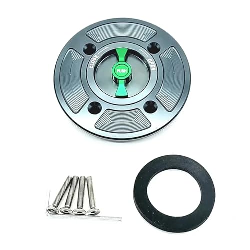 �ԗp�K�X�L���b�v CNC �R���^���N�L���b�v�J�o�[ �J���T�L Z650 Z900 Z400 Ninja 650 400 Verss-x 300 Versys 1000 Klz1000dkf �ɓK�� �^���N�L���b�v���C��(Gray and Green)