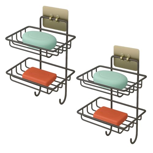 Image of BENAVJI Drill Free Corner Shelf for Bathroom Wall Bathroom Organizer Without Drill Kitchen Rack Pack of 2