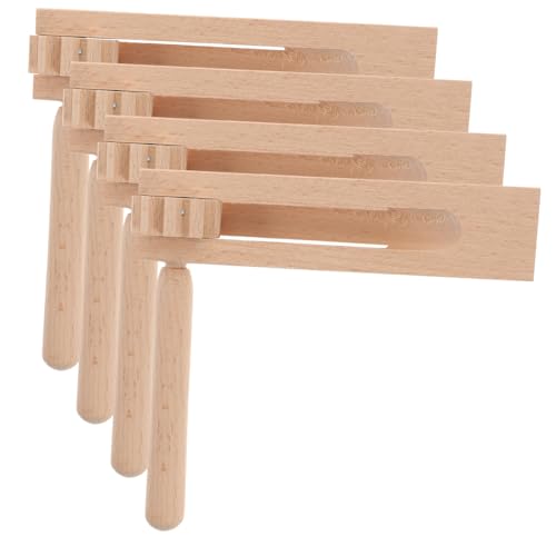 VANZACK 4pièces Créatures Sonores Bois Crécelles à Cliquet pour Garçon Fille Jouet Sonore Éveil Crécelles Rotatives Jouet Musical pour Garçon Fille Instrument De Musique Éveil