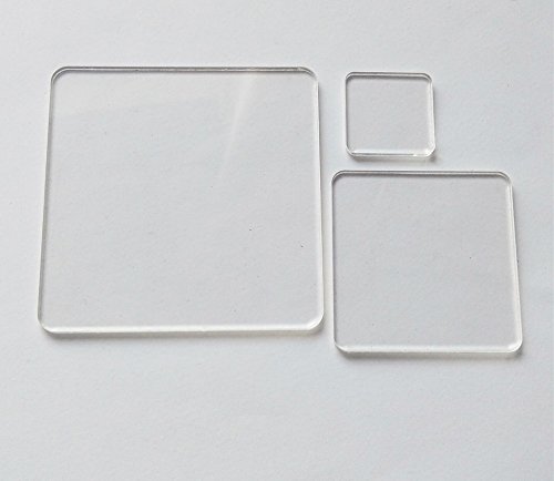 20PCS Blank Clear Acrylic Square Material,Plexiglass Laser Cut Square Sheet with Round Corners, DIY Accessory 1/8