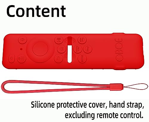 Image of OBOE Silicone TV Remote Cover for Samsung Smart TV TM-2360 E, Black | 2023 Model, Protective Key Cover Case, Lanyard Included, Remote Not Included