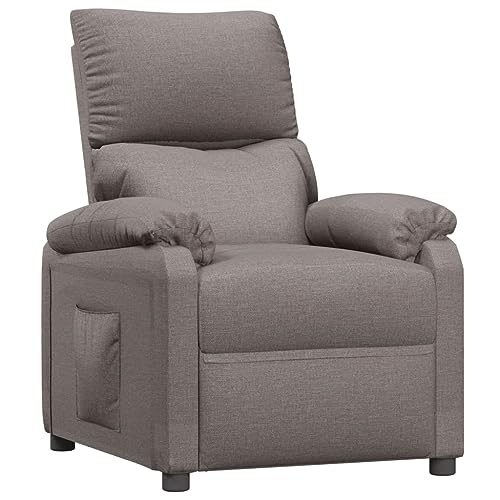 HFXHIJXQ Fauteuil relax taupe, 3 positions allongées, 100 % polyester, 71,5 x 93 x 98 cm, cadre en bois et métal